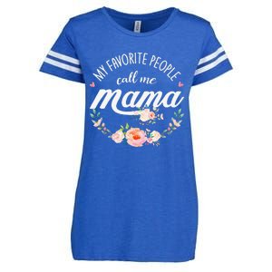 My Favorite People Call Me Mama Floral Mom Mother's Day Gift Enza Ladies Jersey Football T-Shirt