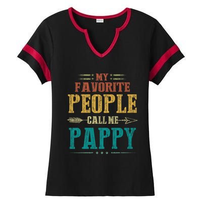 My Favorite People Call Me Pappy Ladies Halftime Notch Neck Tee