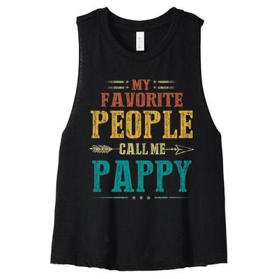 My Favorite People Call Me Pappy Women's Racerback Cropped Tank