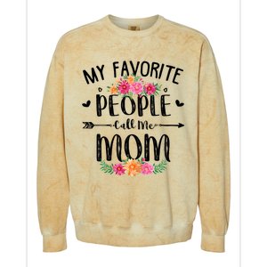 My Favorite People Call Me Mom Colorblast Crewneck Sweatshirt