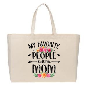 My Favorite People Call Me Mom Cotton Canvas Jumbo Tote