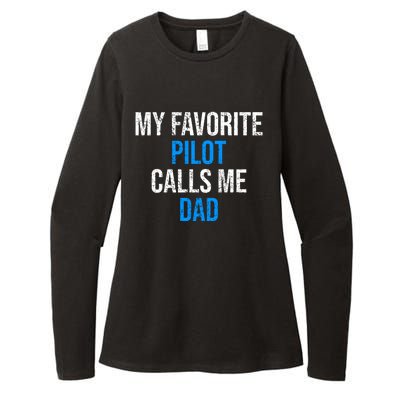 My Favorite Pilot Calls Me Dad Funny Father Gift Womens CVC Long Sleeve Shirt