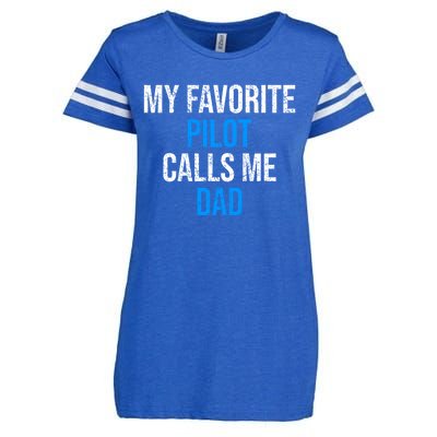 My Favorite Pilot Calls Me Dad Funny Father Gift Enza Ladies Jersey Football T-Shirt