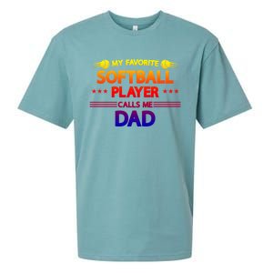 My Favorite Player Calls Me Dad Softball Player Softball Cool Gift Sueded Cloud Jersey T-Shirt