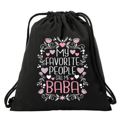 My Favorite People Call Me Baba Drawstring Bag