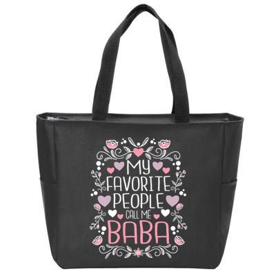 My Favorite People Call Me Baba Zip Tote Bag
