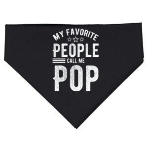 My Favorite People Call Me Pop Fathers Day USA-Made Doggie Bandana