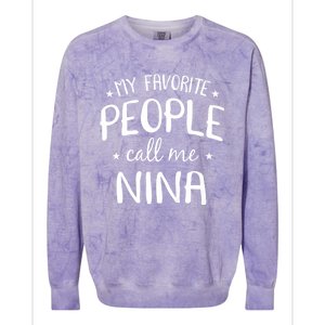 My Favorite People Call Me Nina Colorblast Crewneck Sweatshirt