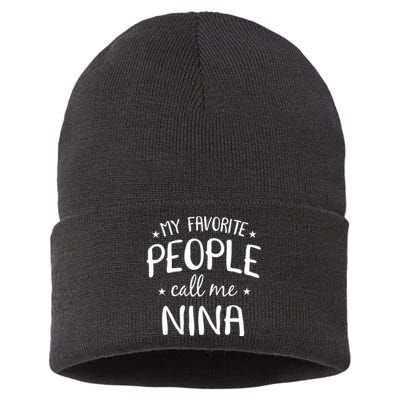 My Favorite People Call Me Nina Sustainable Knit Beanie