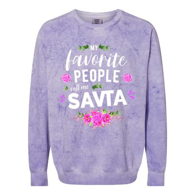 My Favorite People Call Me Savta Colorblast Crewneck Sweatshirt