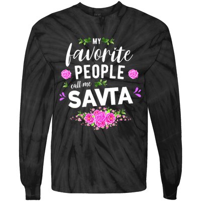 My Favorite People Call Me Savta Tie-Dye Long Sleeve Shirt