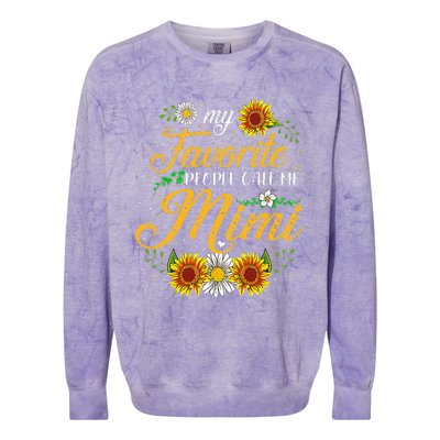 My Favorite People Call Me Mima Floral Mothers Day Colorblast Crewneck Sweatshirt