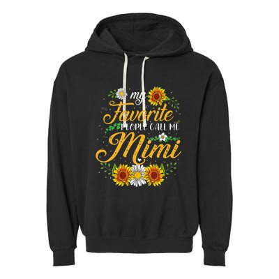 My Favorite People Call Me Mima Floral Mothers Day Garment-Dyed Fleece Hoodie