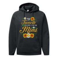 My Favorite People Call Me Mima Floral Mothers Day Performance Fleece Hoodie