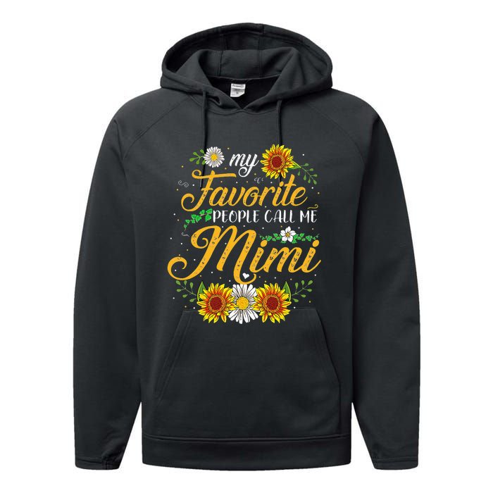 My Favorite People Call Me Mima Floral Mothers Day Performance Fleece Hoodie