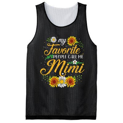 My Favorite People Call Me Mima Floral Mothers Day Mesh Reversible Basketball Jersey Tank