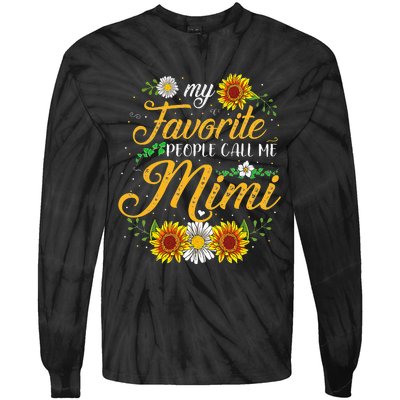 My Favorite People Call Me Mima Floral Mothers Day Tie-Dye Long Sleeve Shirt