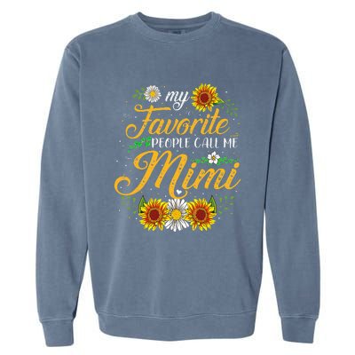 My Favorite People Call Me Mima Floral Mothers Day Garment-Dyed Sweatshirt