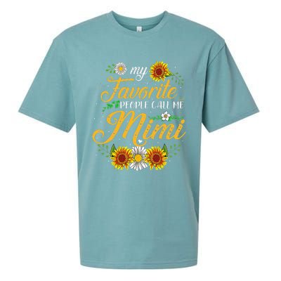 My Favorite People Call Me Mima Floral Mothers Day Sueded Cloud Jersey T-Shirt