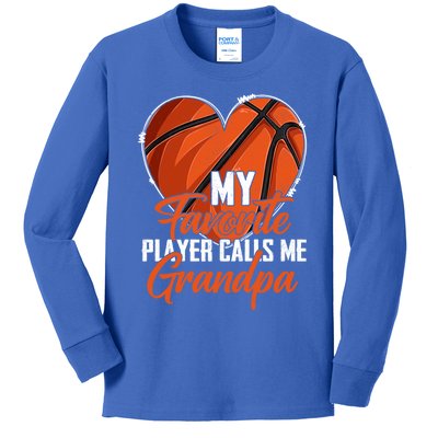 My Favorite Player Calls Me Grandpa Basketball Fathers Day Gift Kids Long Sleeve Shirt