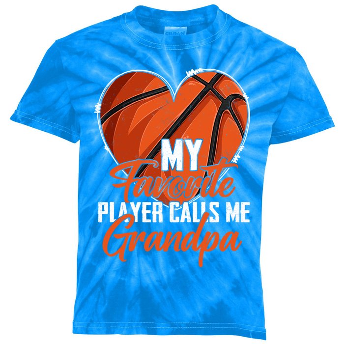 My Favorite Player Calls Me Grandpa Basketball Fathers Day Gift Kids Tie-Dye T-Shirt