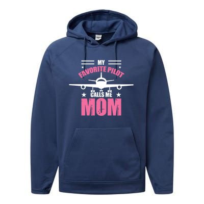 My Favorite Pilot Calls Me Mom Airbus 320 Gift Performance Fleece Hoodie