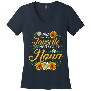 My Favorite People Call Me Nana Mother's Day Gifts Women's V-Neck T-Shirt