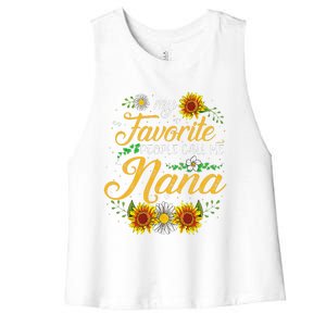 My Favorite People Call Me Nana Mother's Day Gifts Women's Racerback Cropped Tank