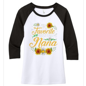 My Favorite People Call Me Nana Mother's Day Gifts Women's Tri-Blend 3/4-Sleeve Raglan Shirt