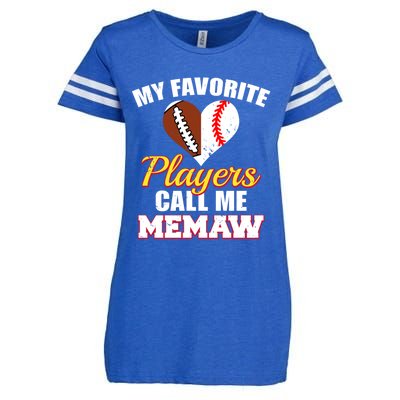 My Favorite Players Call Me Memaw Football Baseball Memaw Gift Enza Ladies Jersey Football T-Shirt