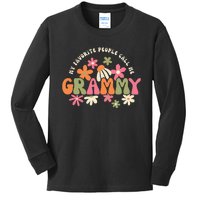 My Favorite People Call Me Grammy Groovy Gift For Grandma Kids Long Sleeve Shirt