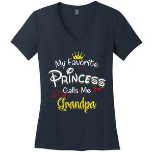 My Favorite Princess Calls Me Grandpa Women's V-Neck T-Shirt