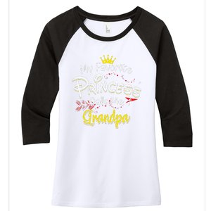 My Favorite Princess Calls Me Grandpa Women's Tri-Blend 3/4-Sleeve Raglan Shirt