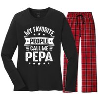 My Favorite People Call Me Pepa Women's Long Sleeve Flannel Pajama Set 