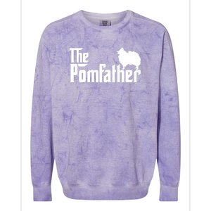 Mens Funny Pomeranian Father Dad The Pom Father Dog Lover Colorblast Crewneck Sweatshirt