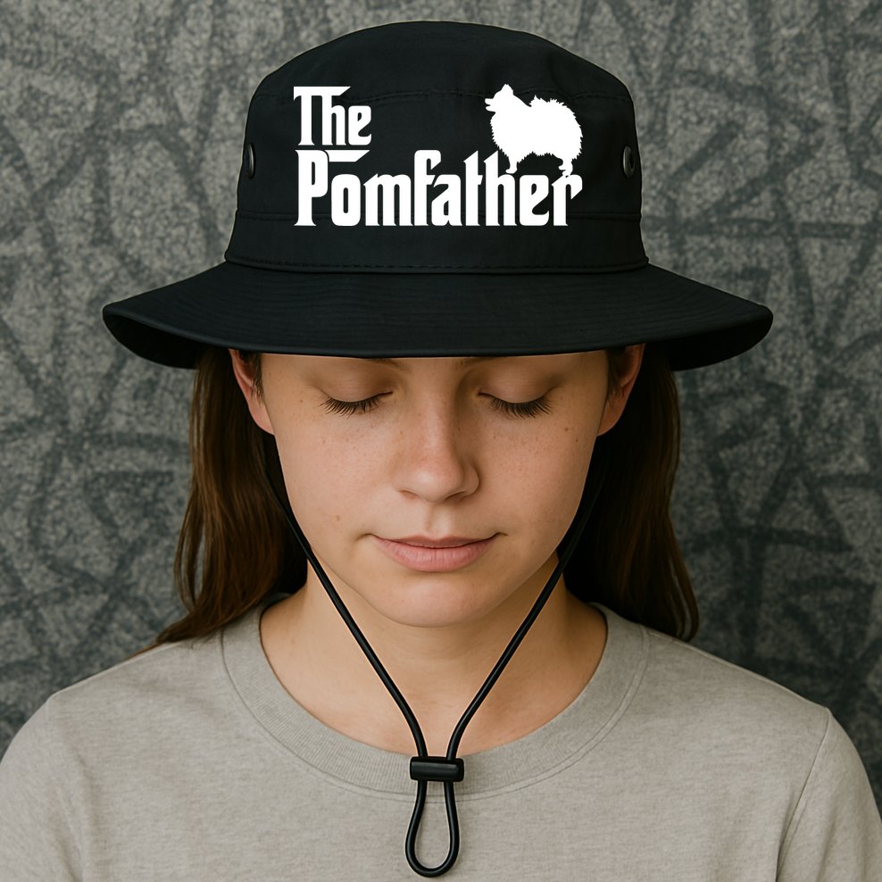 Mens Funny Pomeranian Father Dad The Pom Father Dog Lover Bucket Hat