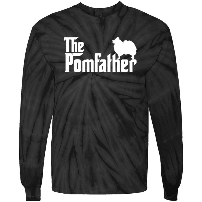 Mens Funny Pomeranian Father Dad The Pom Father Dog Lover Tie-Dye Long Sleeve Shirt