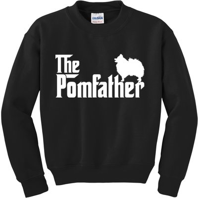 Mens Funny Pomeranian Father Dad The Pom Father Dog Lover Kids Sweatshirt
