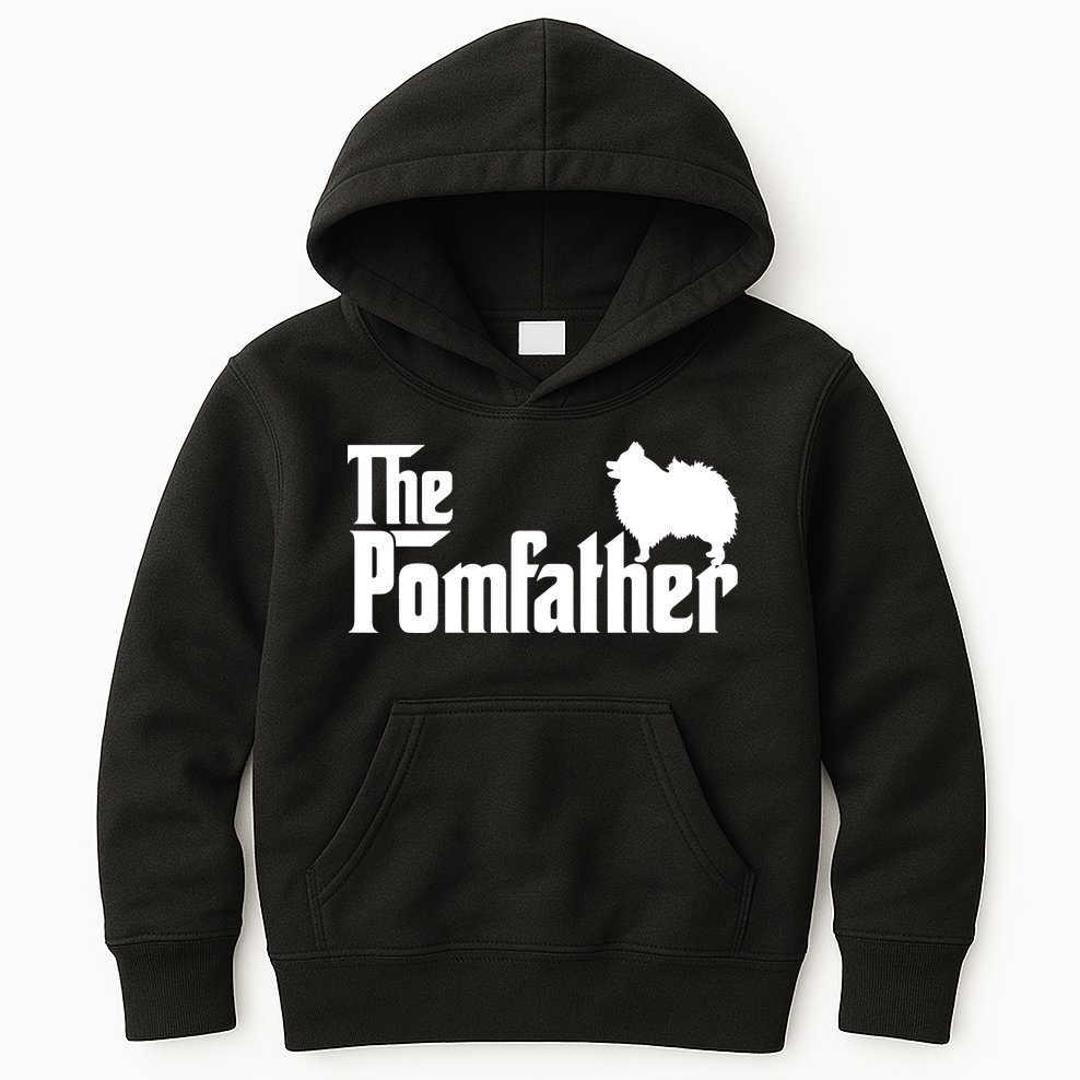 Mens Funny Pomeranian Father Dad The Pom Father Dog Lover Kids Hoodie