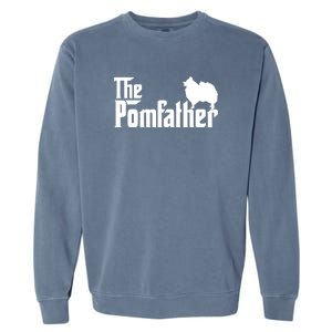 Mens Funny Pomeranian Father Dad The Pom Father Dog Lover Garment-Dyed Sweatshirt