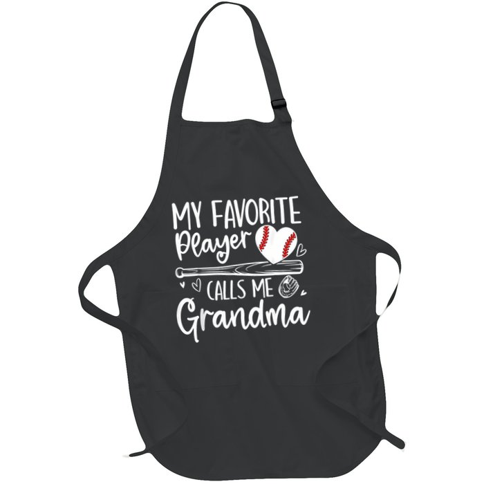 My Favorite Player Calls Me Grandma Baseball Heart Apron