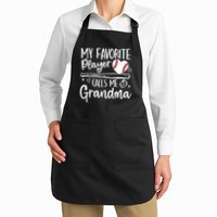 My Favorite Player Calls Me Grandma Baseball Heart Apron