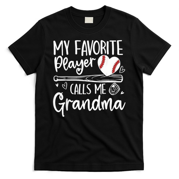 My Favorite Player Calls Me Grandma Baseball Heart T-Shirt