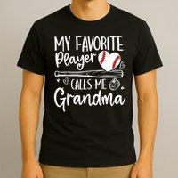 My Favorite Player Calls Me Grandma Baseball Heart T-Shirt