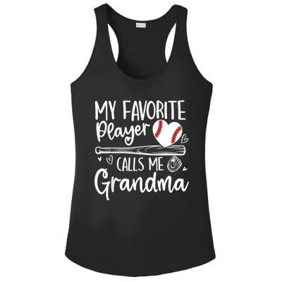 My Favorite Player Calls Me Grandma Baseball Heart Ladies PosiCharge Competitor Racerback Tank
