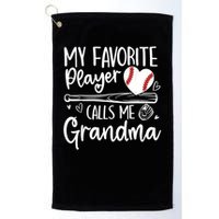My Favorite Player Calls Me Grandma Baseball Heart Golf Towel