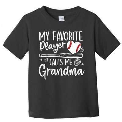 My Favorite Player Calls Me Grandma Baseball Heart Toddler T-Shirt