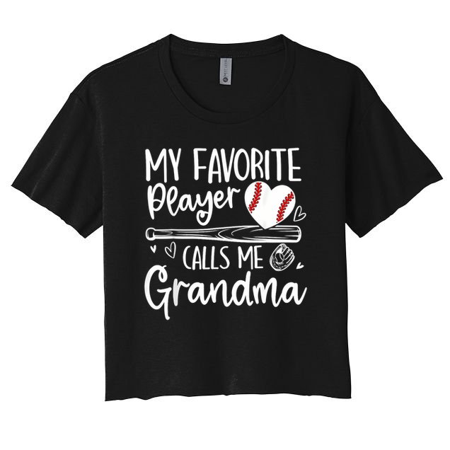 My Favorite Player Calls Me Grandma Baseball Heart Crop Top