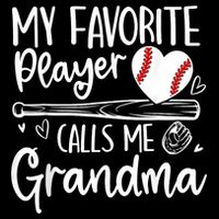 My Favorite Player Calls Me Grandma Baseball Heart Cropped Pullover Crew