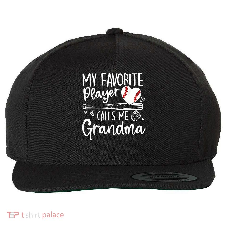 My Favorite Player Calls Me Grandma Baseball Heart Wool Snapback Cap
